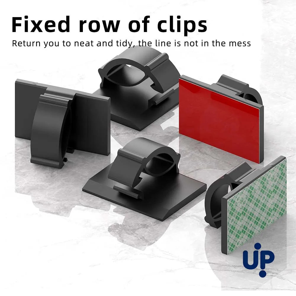 30pcs Cable Organizer Clips Cord Holder Desktop Workstation Wire Manager USB Charging Data Line Bobbin Winder Cable Management Pi-Mart