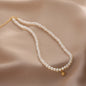 Beads Women's Neck Chain Kpop Pearl Choker Necklace Gold Color Jewelry On The Neck Pendant