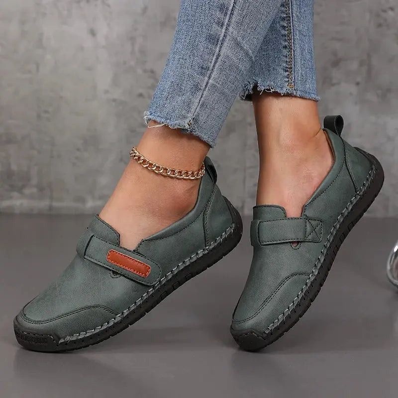 Handmade Leather Women Shoes Casual Comfortable Slip on Loafers Women Leather Shoes Moccasins Walking Shoes Summer Direct Sales NovaCart
