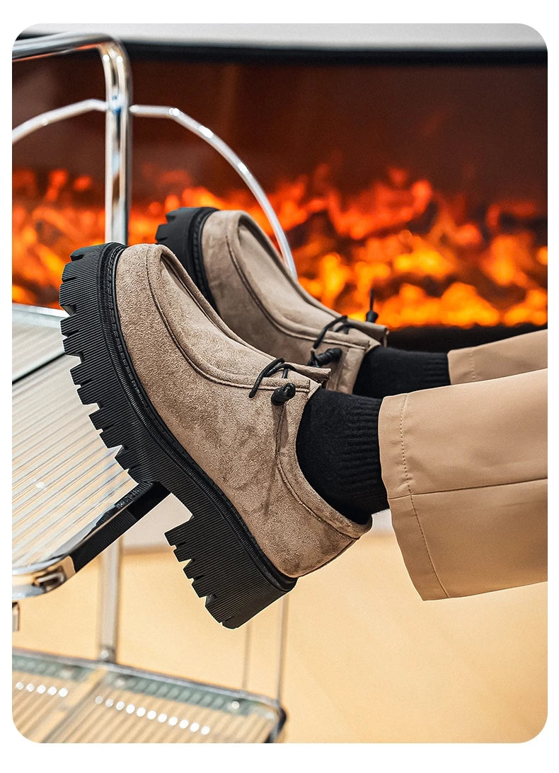 Men's Shoes 2025 Autumn New Style High-heel Thick-soled Loafers, Durable and Retro Casual Shoes, Everyday Street Trend Sneakers NovaCart