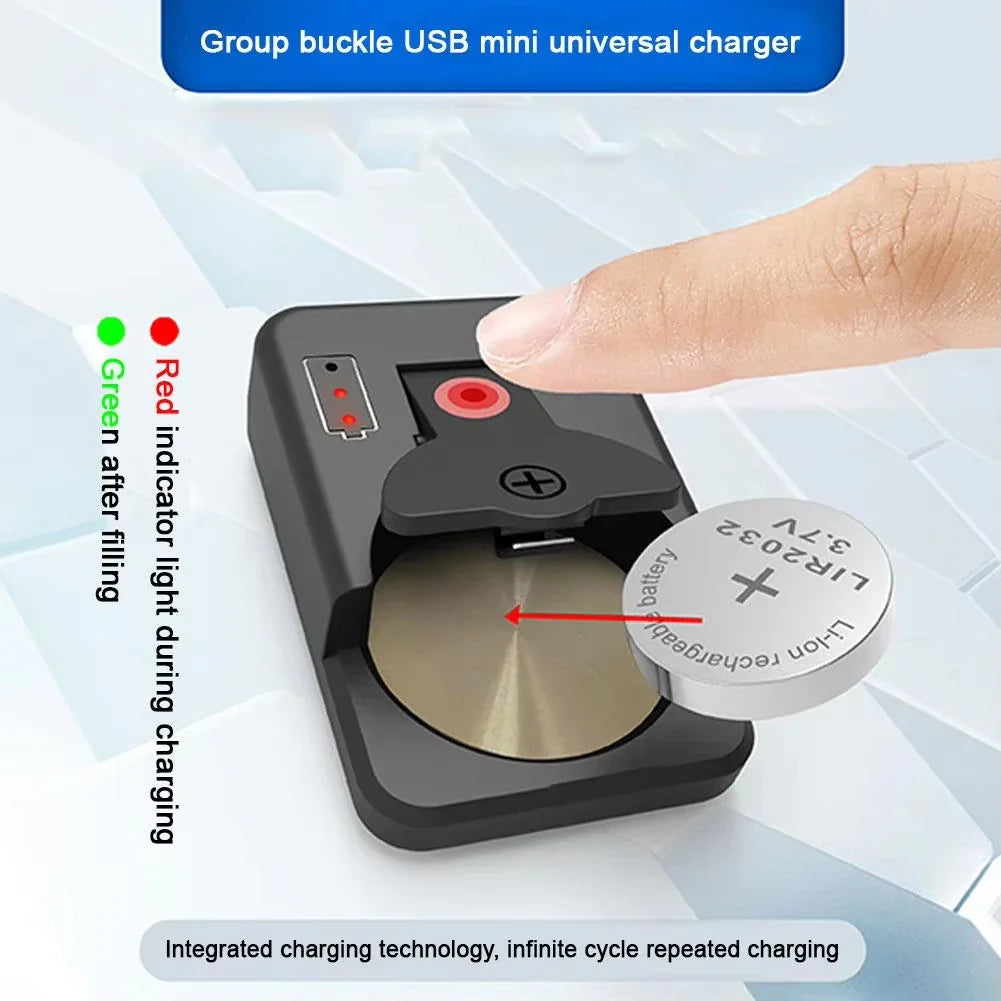 Button Battery Charger With LED Indicator Portable Charger Universal For LIR2016 LIR2025 LIR2032 Accessories Pi-Mart