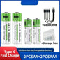 2025NEW Lithium-Ion Battery Type-C Rechargeable High-Capacity Battery AA&AAA Battery For remote control, mouse, electric toys Pi-Mart