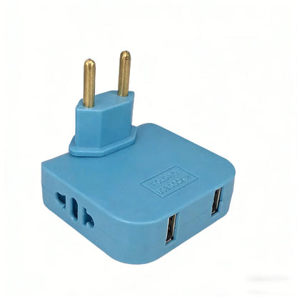 2 USB 3 in 1 EU Power Socket Plug Adapter Foldable US To EU Travel Aadapters Power Converter KR Plug Electrical Socket AC Outlet Pi-Mart