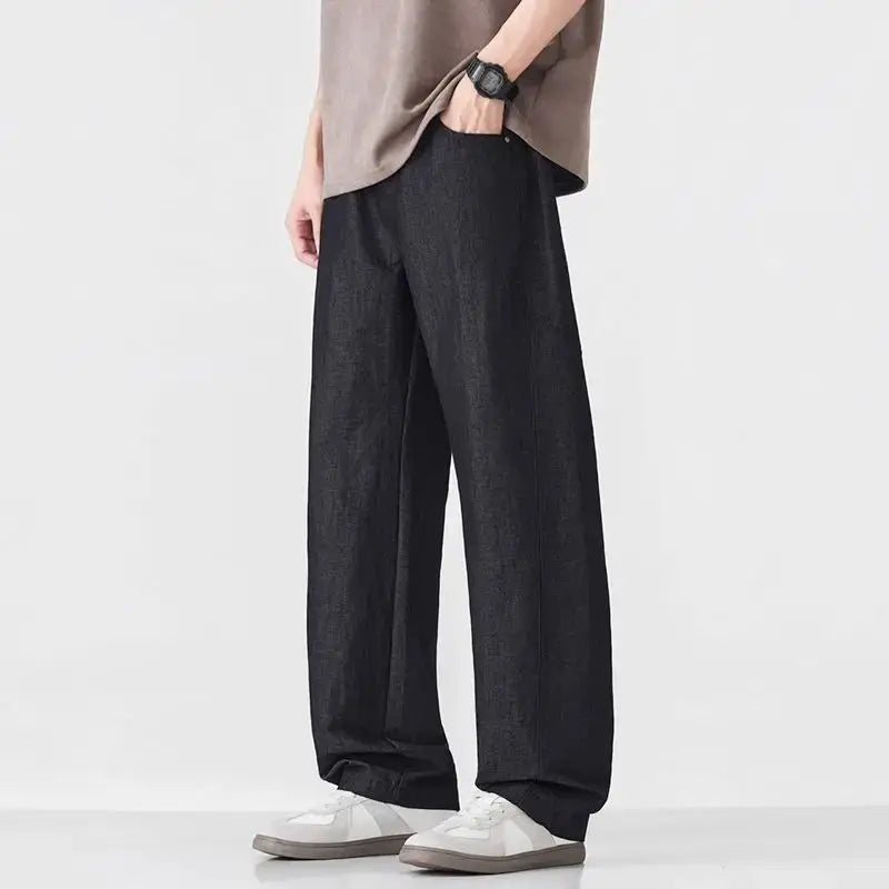 HIQOR Spring Men's American Retro Casual Pants Man Summer Sweatpants Joggers Track Pants Fashion Casual Loose Wide Leg Trousers NovaCart