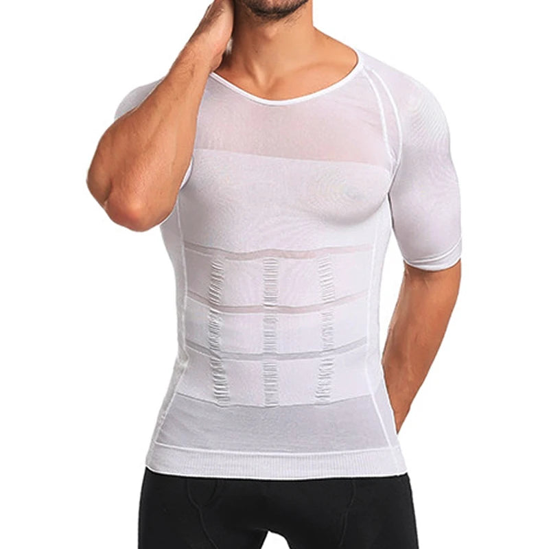 Mens Slimming Body Shaper Compression Shirt Tummy Control Slimmer Shapewear Gynecomastia Undershirt Posture Corrector Tops NovaCart