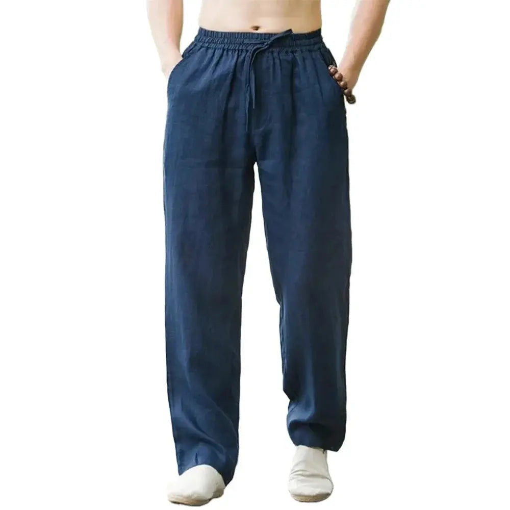 Men's Beach Pants Joggers  Streetwear Cotton Linen Sweatpants Casual Pants Hawaiian Vacation Loose Summer Long NovaCart