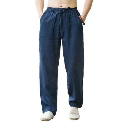 Men's Beach Pants Joggers  Streetwear Cotton Linen Sweatpants Casual Pants Hawaiian Vacation Loose Summer Long NovaCart