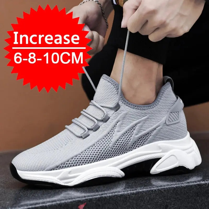 Men Sneakers Casual Heightening Shoes 8cm Height Increase Shoes For Men Summer Breathable 6cm Elevator Shoes 10cm Insole Taller NovaCart