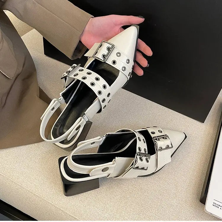2023women's sandals summer  Ballet flats women Pointed rivet single shoe Platform Women Sandals zapatos de mujer tendencia NovaCart