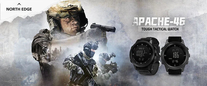 NORTH EDGE Men's sport Digital watch Hours Running Swimming Military Army watches Altimeter Barometer Compass waterproof 50m NovaCart