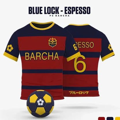 Anime Japanese Blue Lock Isagi Yoichi Football Jersey T-shirt Cosplay Hyoma Chigiri Meguru Bachira Tee Original Children Clothes NovaCart