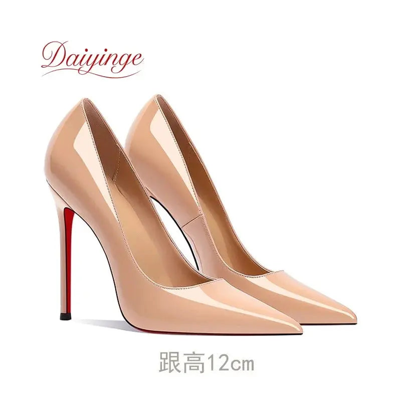 Shoes For Woman 2026 Trend Luxury Red Bottoms High Heels Pointed Toe Stiletto Pumps 12 cm Comfortable Party Dress Wedding Shoes NovaCart