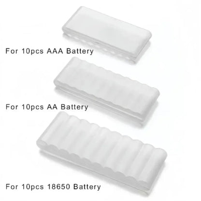 10 Slot Battery Storage Box Transparent 1PCS Battery Storage and Organizing Box for AAA/AA Plastic Battery Organizer Accessories Pi-Mart