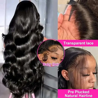 250% Glueless Wig Body Wave Human Hair Wigs Pre Cut 13x4 13x6 HD Lace Frontal Wigs Pre Plucked Curly Lace Front Human Hair Wigs NovaCart