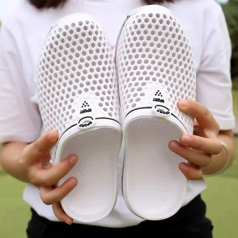 Summer Couple Breathable Half Slippers Men Outdoor Baotou Hole Sandals Beach Flip-flops Men's Casual Flip-flops Platform Sandals NovaCart