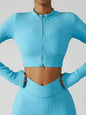 3-Piece Seamless Yoga Set – Jacket, Bra & Leggings FitiqueFit