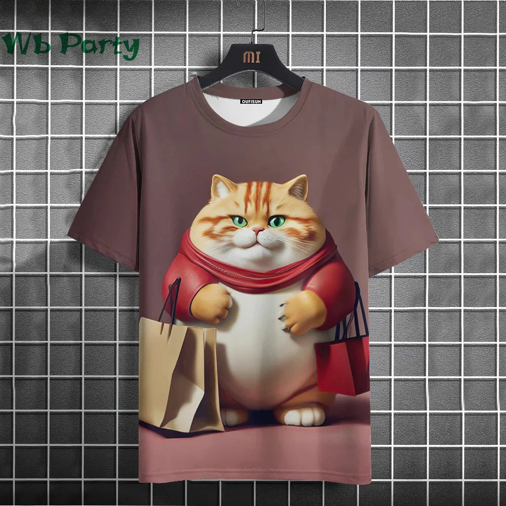 Cat Print shirts - Y2K Graphic T-Shirt FitiqueFit
