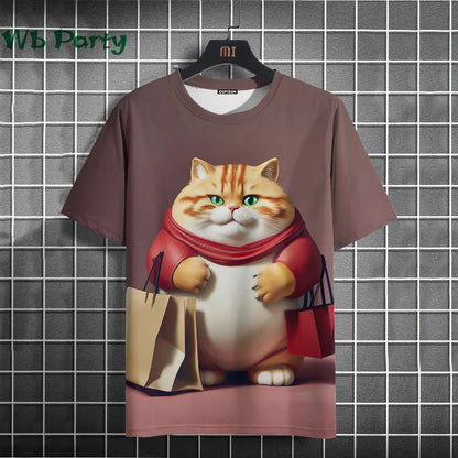 Cat Print shirts - Y2K Graphic T-Shirt FitiqueFit