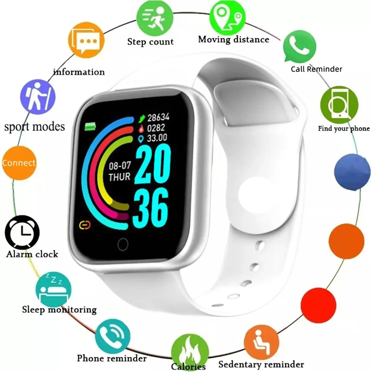Smartwatch Men Women Wristwatches Smart Watch Message Fitness Monitor Bracelet Birthday Gift Electronic Clock For Android IOS NovaCart