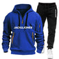 Two sets of men's sportswear for autumn/Winter 2025, including a sweatshirt and two sets of fitness jogging pants with wool caps NovaCart