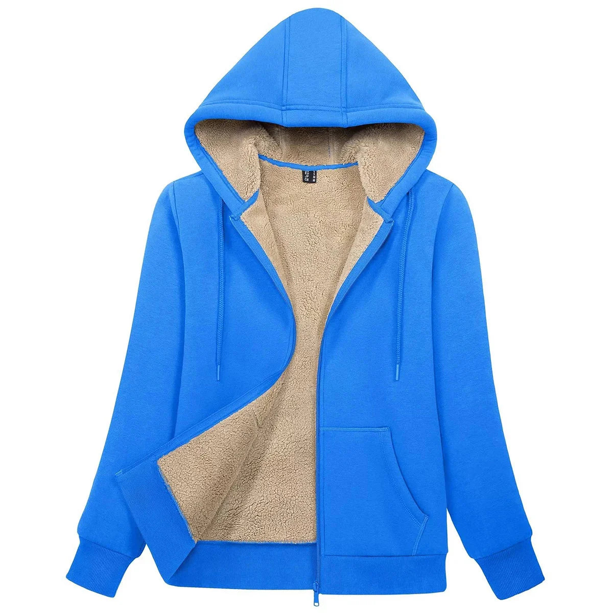 Sherpa-Lined Fleece Zip-Up Hoodie Jacket Women FitiqueFit