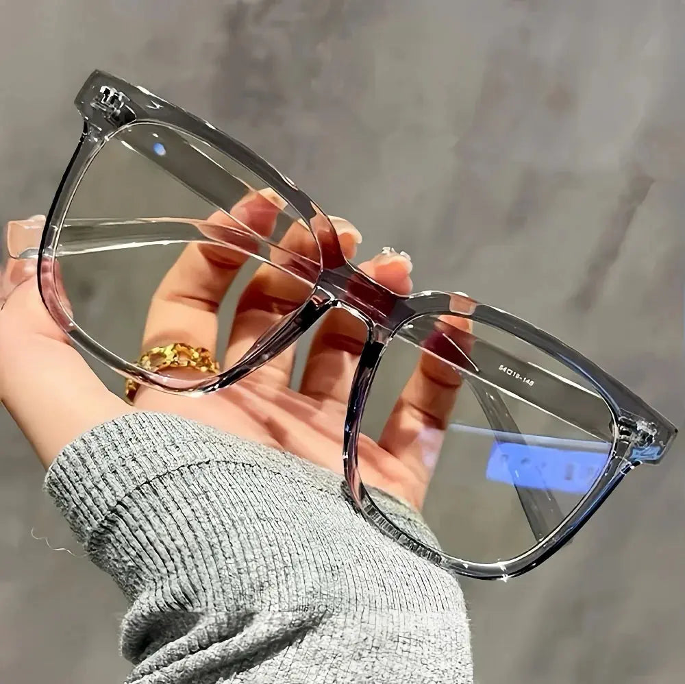 3 pairs of universal fashion glasses, square-framed glasses, fashionable campus style, clear black frame, back to school NovaCart
