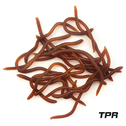BURLE Lifelike Fishy Smell Red Soft Lures Simulation Earthworm Red Worms Artificial Fishing Lures Pi-Mart