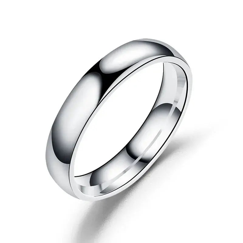 Simple 4mm 6mm Titanium Ring Women Men Prevent Allergy High Polished Wedding Rings Stainless Steel Couple Finger Jewelry Gifts NovaCart