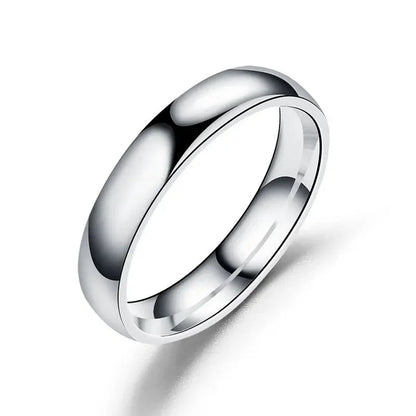 Simple 4mm 6mm Titanium Ring Women Men Prevent Allergy High Polished Wedding Rings Stainless Steel Couple Finger Jewelry Gifts NovaCart