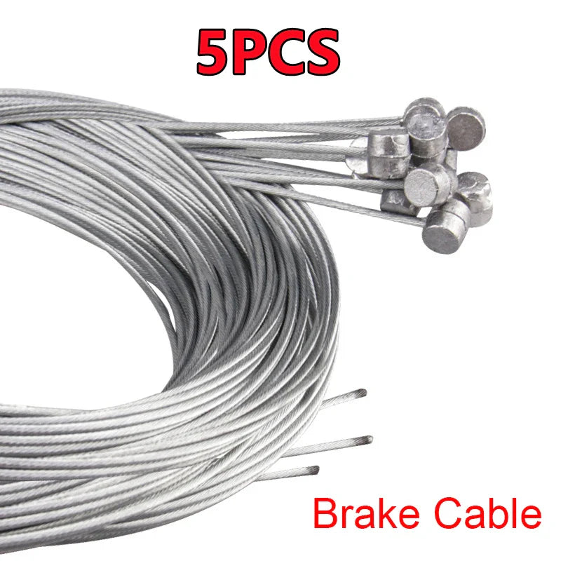10/5/3/1PC 2M MTB Bicycle Brake Line Bicycle Speed Line Fixed Gear Shifter Gear Brake Cable Set Core Inner Wire MTB Road Bike Pi-Mart