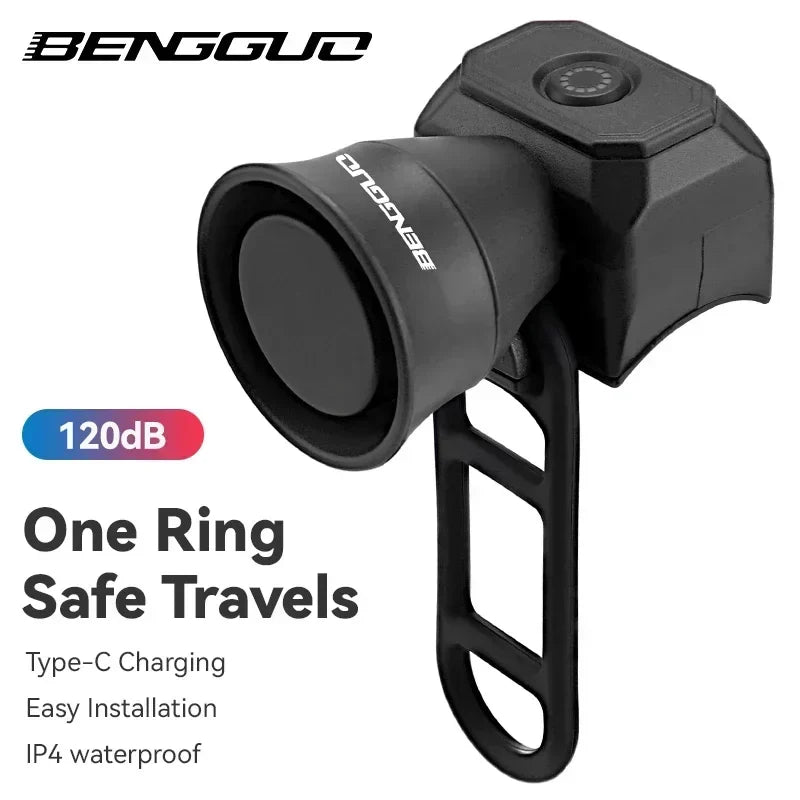 New Bicycle Horn Mountain Bike USB Charging Waterproof Electronic Bike Bell Riding Equipment Children's Scooter Accessories Pi-Mart