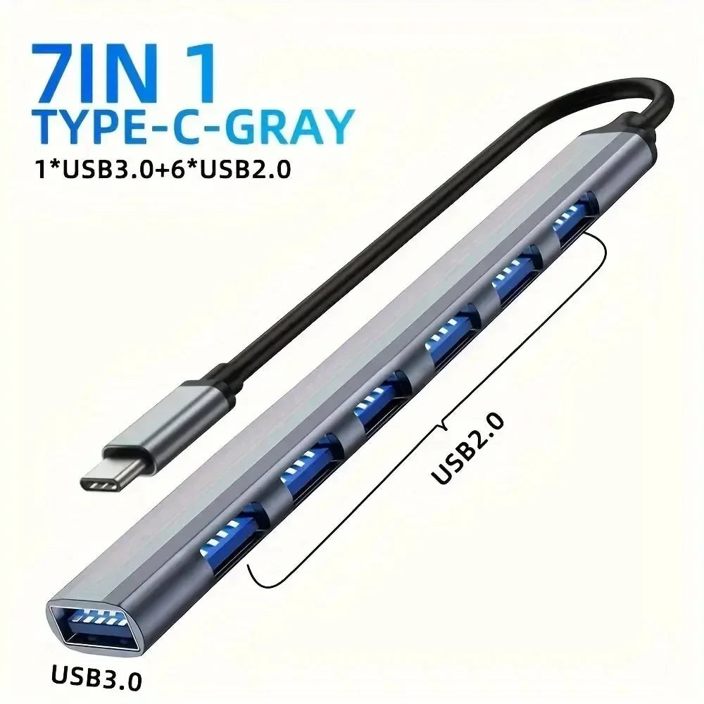 USB C Hub 8In1 7in2 7in1 Type C 3.1 To 4K HDMI Adapter with RJ45 SD/TF Card Reader PD Fast Charge for MacBook Notebook Laptop Pi-Mart