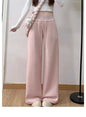 Gray High-Waist Loose Wide-Leg Straight Pants Women FitiqueFit