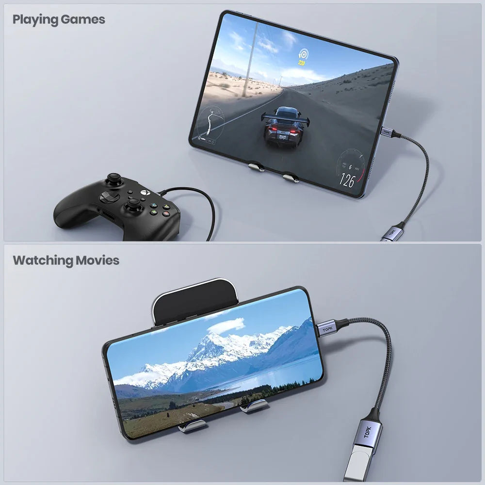 TOPK USB C to USB A Dapter OTG Cable Type C Male to USB 3.0 2.0 Female Cable for MacBook Pro Samsung Type C Adapter Pi-Mart