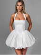 Women’s Pink Corset Puffball-Hem Mini Dress FitiqueFit