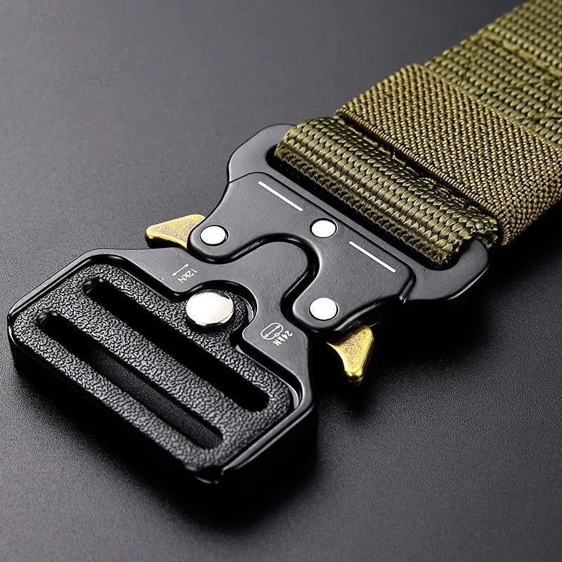 Tactical Quick Release Belt Military Style Nylon Waistband Durable Breathable Adjustable Outdoor Hiking Work Casual Belt for Men Pi-Mart