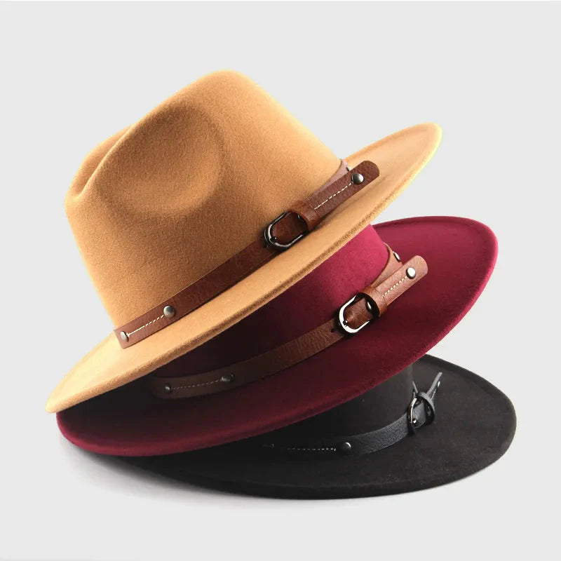 Unisex Wool Fedora – Flat-Brim Felt Hat for Fall & Winter FitiqueFit