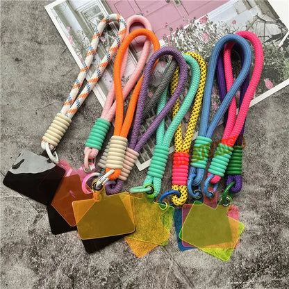 Wrist Strap for Phone Contrasting Colors Lanyard Keys Metal Keyring Accessories With Patch Cellphone Charm Luxury Hand Strap NovaCart