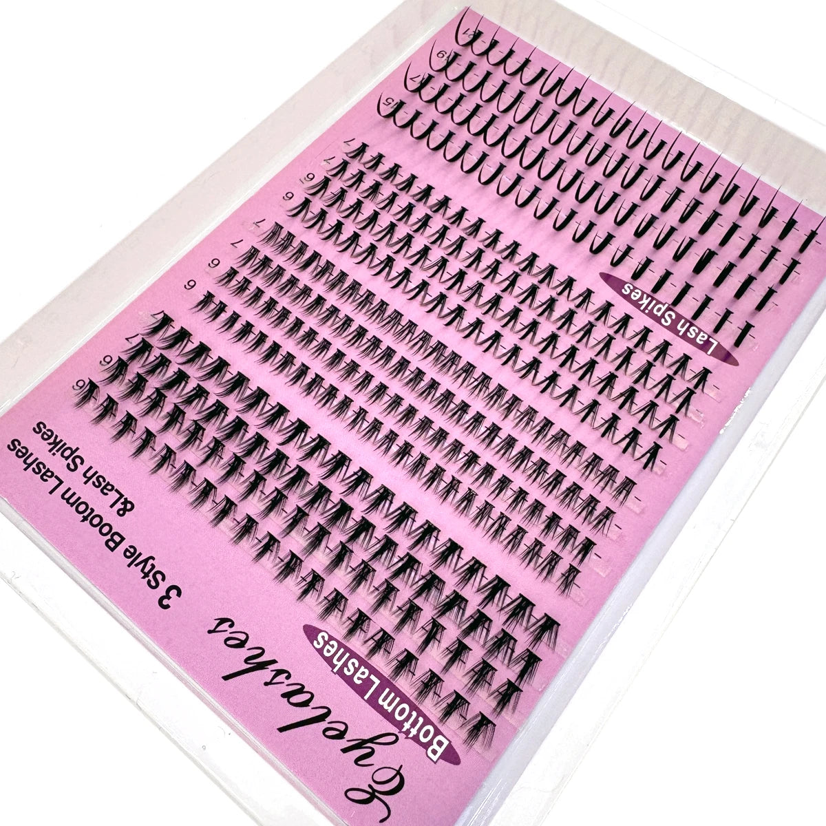16Rows Bottom Lashes(6-7mm) and Spikes(15-21mm) Mix DIY Eyelash Extension Wispy Individual Lash Spikes Clusters DIY Lashes Tools NovaCart