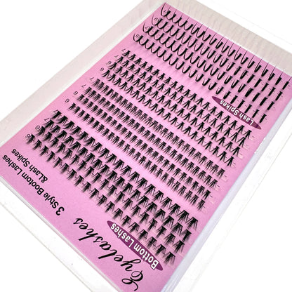 16Rows Bottom Lashes(6-7mm) and Spikes(15-21mm) Mix DIY Eyelash Extension Wispy Individual Lash Spikes Clusters DIY Lashes Tools NovaCart