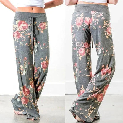 Plus Size Wide-Leg Drawstring Lounge Pants Casual Comfort FitiqueFit