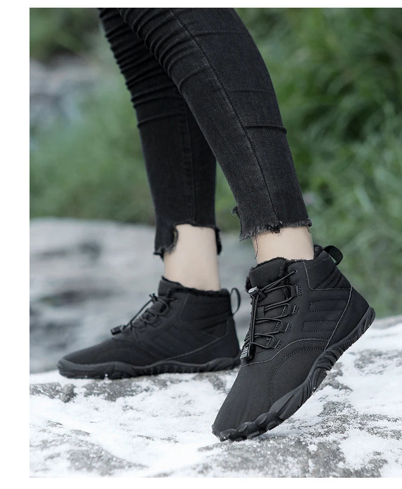 Snow Boots Men Winter Shoes Barefoot Ankle Boots 36-46 Couple Snow Shoes Outdoor Hiking Shoes Fur Warm Plush Boots NovaCart