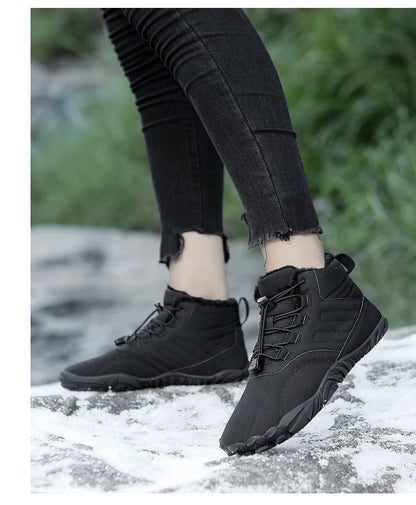 Snow Boots Men Winter Shoes Barefoot Ankle Boots 36-46 Couple Snow Shoes Outdoor Hiking Shoes Fur Warm Plush Boots NovaCart