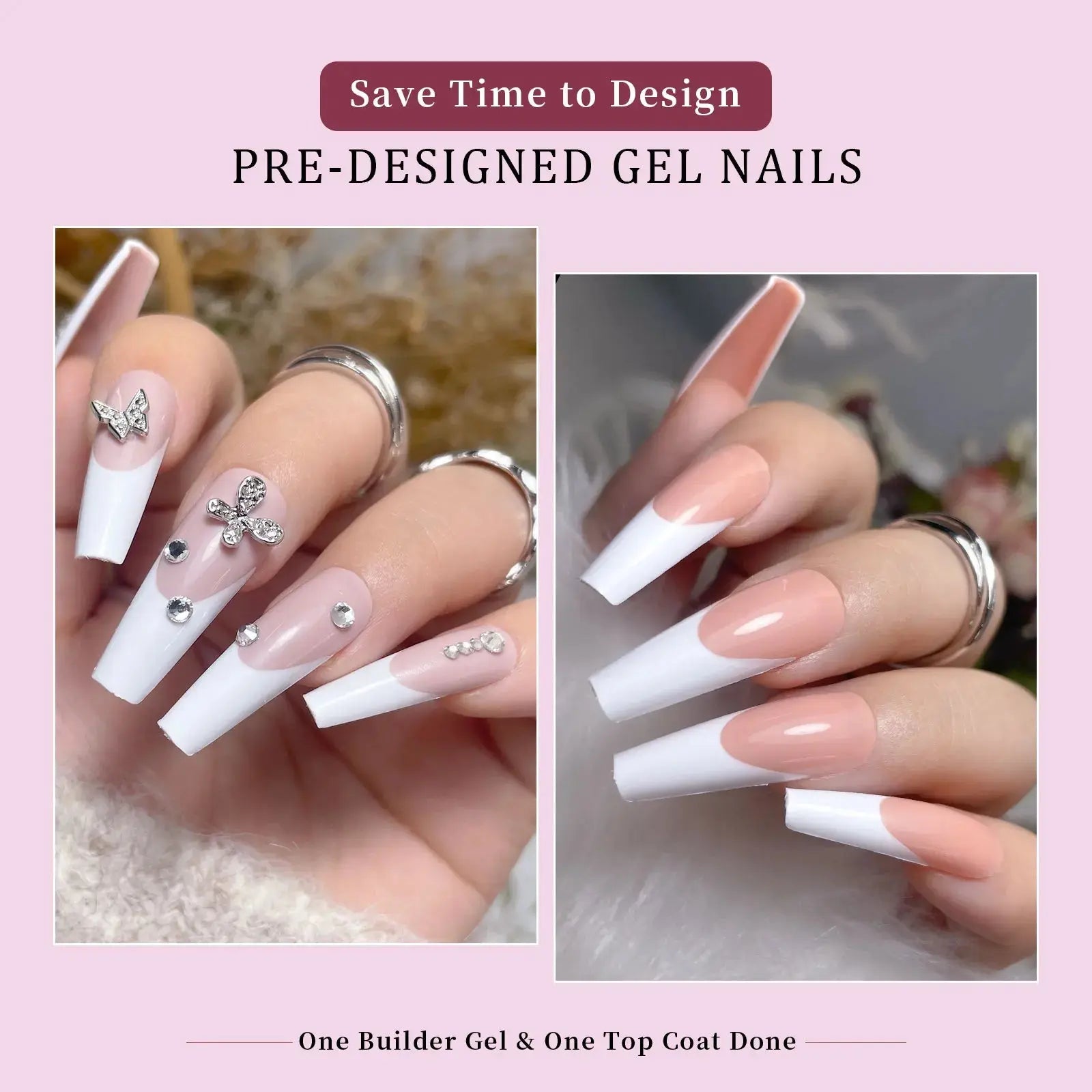288PC False Nails Tips Coffin Almond Colorful French Acrylic Press On Nails Pre-Design Gel Nails Art Capsule For Girls Women NovaCart
