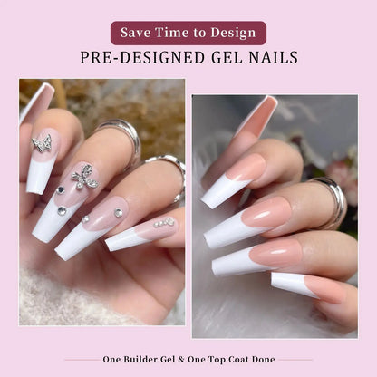 288PC False Nails Tips Coffin Almond Colorful French Acrylic Press On Nails Pre-Design Gel Nails Art Capsule For Girls Women NovaCart
