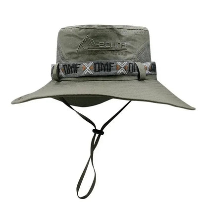 1Set bucket hat Summer Men UV Protection Hiking Beach Sunscreen Cap Bucket Hats Summer Hunting Hat Mesh Fisherman Safari Hat Pi-Mart