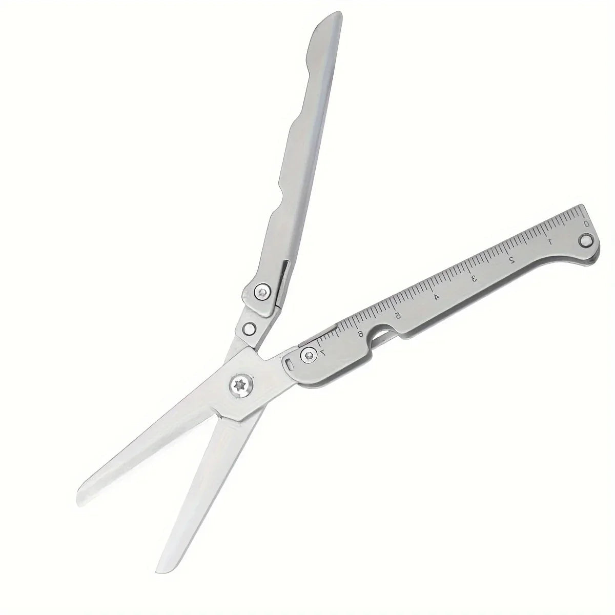 Portable Multifunctional Folding Scissors, Stainless Steel Outdoor Survival Tool for Camping Fishing Hunting Pi-Mart