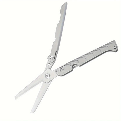 Portable Multifunctional Folding Scissors, Stainless Steel Outdoor Survival Tool for Camping Fishing Hunting Pi-Mart