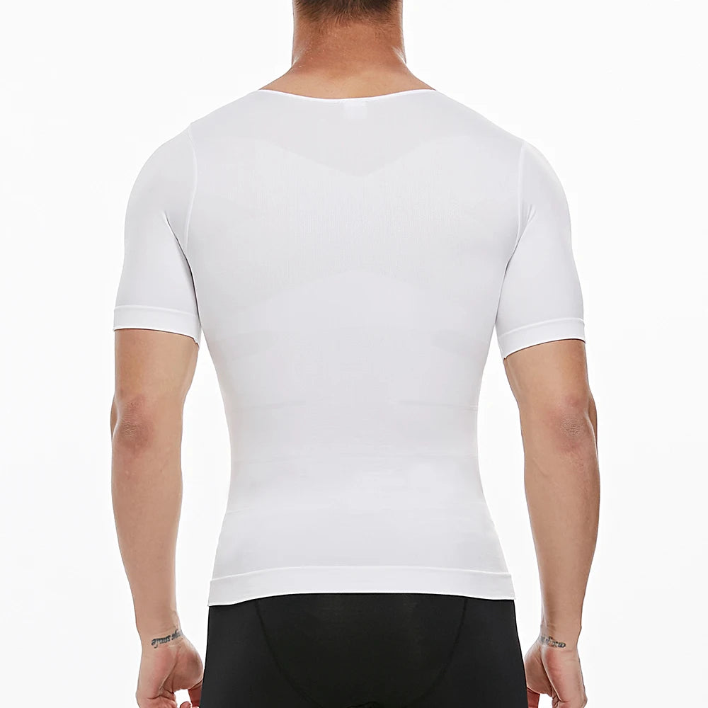 2PCS Men's Body Shaper Slimming Vest T-Shirt Elastic Slim Shapewear Compression Undershirts Tummy Control Waist Trainer Tank Top NovaCart