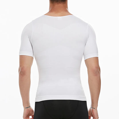 2PCS Men's Body Shaper Slimming Vest T-Shirt Elastic Slim Shapewear Compression Undershirts Tummy Control Waist Trainer Tank Top NovaCart